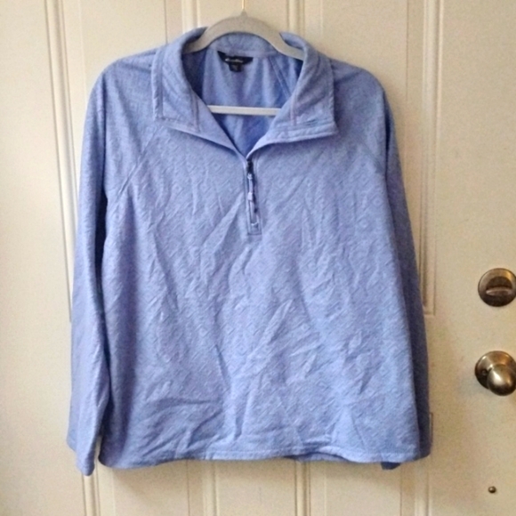 EDDIE BAUR Women’s Zip up Sweater Sz L Periwinkle - Picture 1 of 4